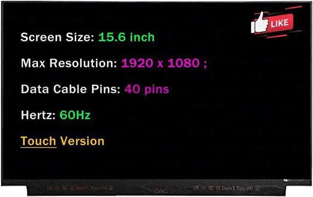 Main image of NUOLAISUN 15.6" LCD Replacement for HP Pavilion 15-CS 15-CS0069NR B156HAK02.1 LP156WFD-SPL2 LP156WFD-SPL1 NV156FHM-T0E N156HCN-EAA N156HCN-EBA 40 Pins FHD 1920X1080 Display Panel(Touch Version)