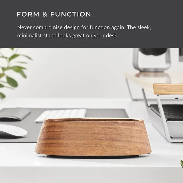 Alt view image 5 of 7 - HumanCentric Vertical Laptop Stand in Black Walnut Wood, Upright Adjustable Holder and Dock, Laptop Vertical Stand Fits MacBook Pro and Other Laptops .5" to 1.5", Clamshell Compatible