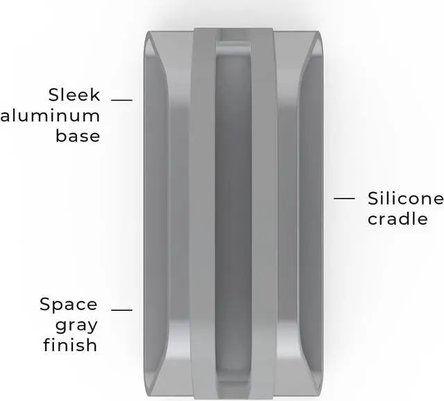 Alt view image 4 of 7 - HumanCentric Vertical Laptop Stand Compatible with MacBook Pro and MacBook Air, Holder for Personal Computer Desk Stand, Aluminium, Exchangeable Inserts to Fit Different Device Models, Space Grey