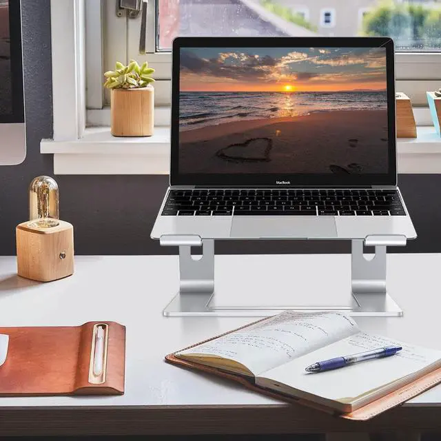 Alt view image 6 of 7 - Laptop Stand for Desk, Detachable Laptop Riser Notebook Holder Stand Ergonomic Aluminum Laptop Mount Computer Stand, Compatible with MacBook Air Pro, Dell XPS, Lenovo More 10-18" Laptops