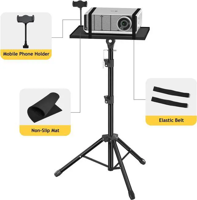 Alt view image 4 of 7 - Facilife Projector Stand Tripod,Laptop Tripod Projector Stand Adjustable Height 22 to 47 Inch, Projector Tripod Stand, Tripod for Porjector, Projector Stand for Outdoor Movies