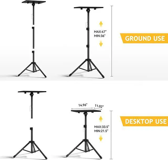 Alt view image 5 of 7 - Facilife Projector Stand Tripod,Laptop Tripod Projector Stand Adjustable Height 22 to 47 Inch, Projector Tripod Stand, Tripod for Porjector, Projector Stand for Outdoor Movies