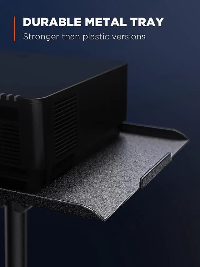 Alt view image 4 of 7 - Projector Tripod Stand, Foldable Projector Stand, Multipurpose Laptop Stand with Removable Mouse Tray, Adjustable Height 25-63 inch, Outdoor Movie Projector Stand, AMPS03