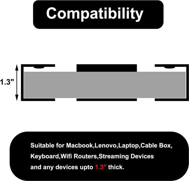 Alt view image 2 of 7 - PIAOLGYI Black Under Desk Laptop Holder Mount with Screw, Under Desk Laptop Mount Bracket, Add On Under Table Keyboard Storage (3 Pcs)