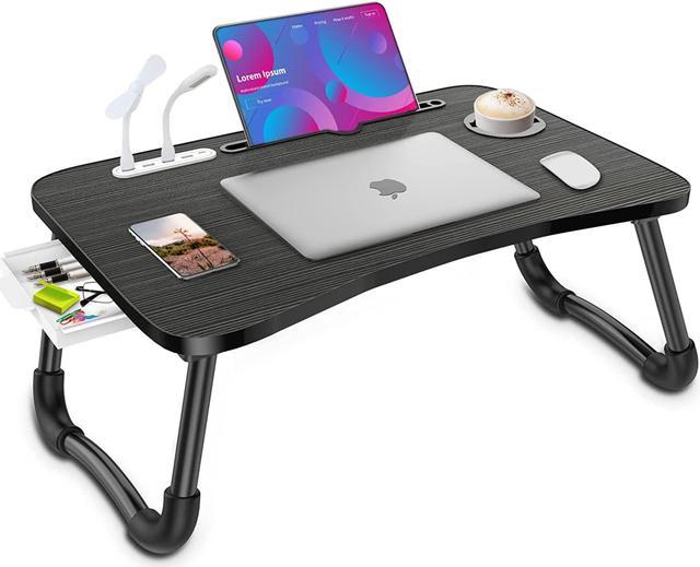 Laptop Lap Desk, Foldable Laptop Table Tray with 4 USB Ports