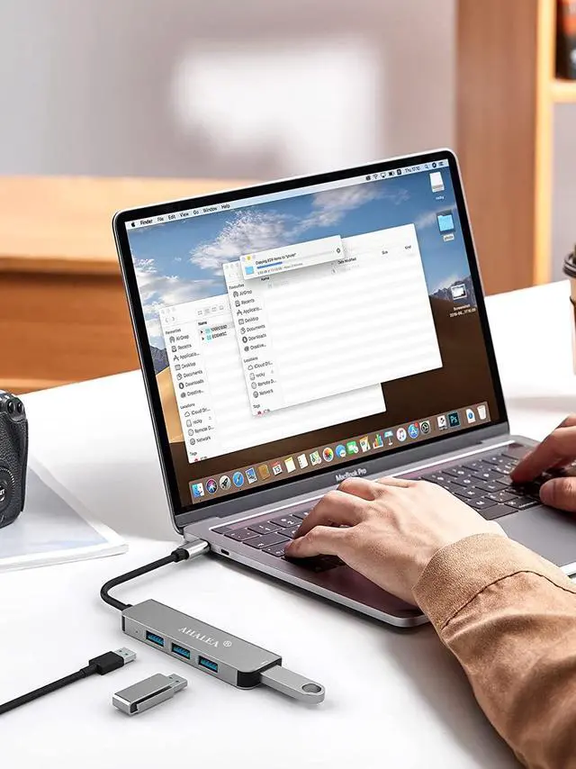 Alt view image 3 of 7 - AHALEA USB C Hub Docking Station, 4 USB 3.0 Ports USB Splitter Extender