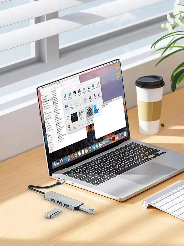 Alt view image 6 of 7 - AHALEA USB C Hub Docking Station, 4 USB 3.0 Ports USB Splitter Extender