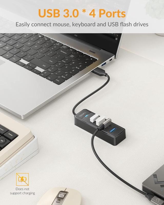 Mini USB Hub, iDsonix 4 Port USB 3.0 Hub, USB Hub Multiport Adapter Al