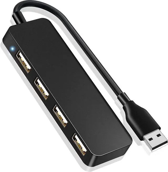 Main image of USB Hub, 4-Port Ultra Slim USB 2.0 Splitter Extender Expander for iMac Pro/MacBook Air/Mac Mini/Pro/Surface Pro/Notebook PC/Laptop/USB Flash Drives/Mobile HDD/All USB Peripherals