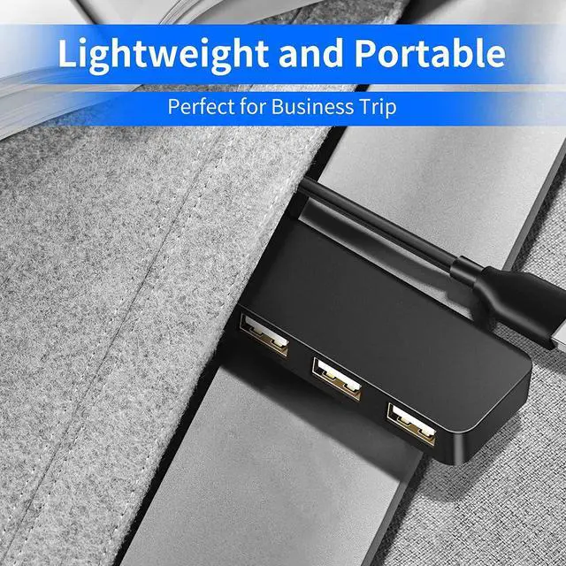 Alt view image 5 of 7 - USB Hub, 4-Port Ultra Slim USB 2.0 Splitter Extender Expander for iMac Pro/MacBook Air/Mac Mini/Pro/Surface Pro/Notebook PC/Laptop/USB Flash Drives/Mobile HDD/All USB Peripherals