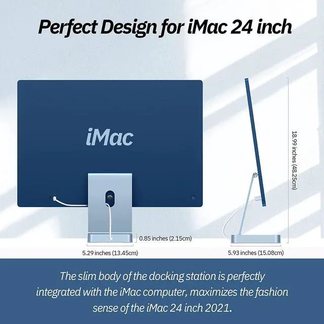 Alt view image 4 of 7 - USB C Hub for iMac 24 inch 2021, Minisopuru USB Hub Adapter Support M.2 NVMe SSD 7 in 1 Docking Station iMac Accessories with USB C 10Gbps, USB A 3.2, SD/TF Card Reader, M.2 SSD (Not Included), Blue.