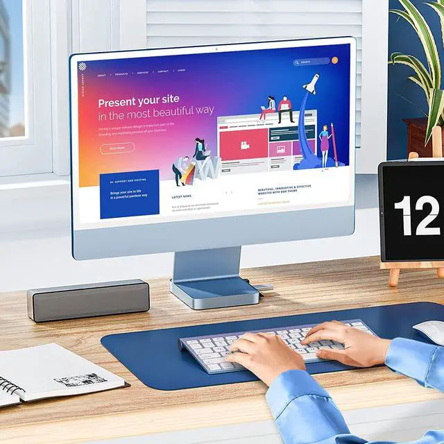 Alt view image 7 of 7 - USB C Hub for iMac 24 inch 2021, Minisopuru USB Hub Adapter Support M.2 NVMe SSD 7 in 1 Docking Station iMac Accessories with USB C 10Gbps, USB A 3.2, SD/TF Card Reader, M.2 SSD (Not Included), Blue.