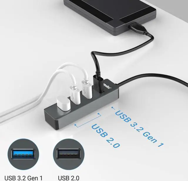 Alt view image 3 of 7 - atolla USB C Hub, Aluminum USB C to USB Adapter with USB 3.0 Port & 3 USB 2.0 Ports for MacBook Pro/Air, iPad Pro, Chromebook, XPS and More