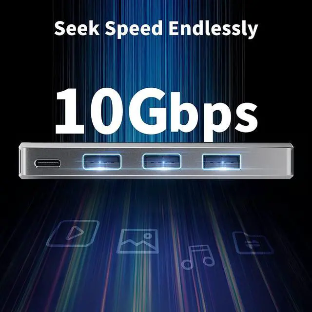 Alt view image 4 of 7 - USB C Hub Adapter for MacBook Pro/Air M1 M2 13" 14" 15" 16" 2022-2019,ACASIS 5 in 1 MacBook Pro Accessories with 10Gbps 3*USB 3.1/ 100W Thunderbolt 3 PD Charing/ 3.5 Audio mic