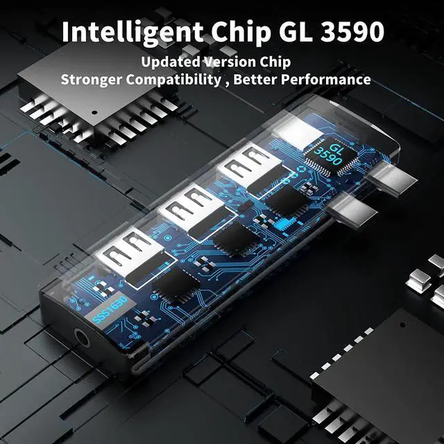 Alt view image 7 of 7 - USB C Hub Adapter for MacBook Pro/Air M1 M2 13" 14" 15" 16" 2022-2019,ACASIS 5 in 1 MacBook Pro Accessories with 10Gbps 3*USB 3.1/ 100W Thunderbolt 3 PD Charing/ 3.5 Audio mic