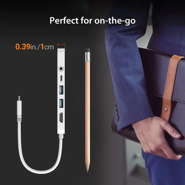 Alt view image 7 of 7 - j5create USB-C Mini Hub - 4K HDMI, 2 x USB 3.1 5Gbps, microSD & SD Card Reader, 3.5mm Audio Jack, 60W PD Pass-Through Charging (JCD373)