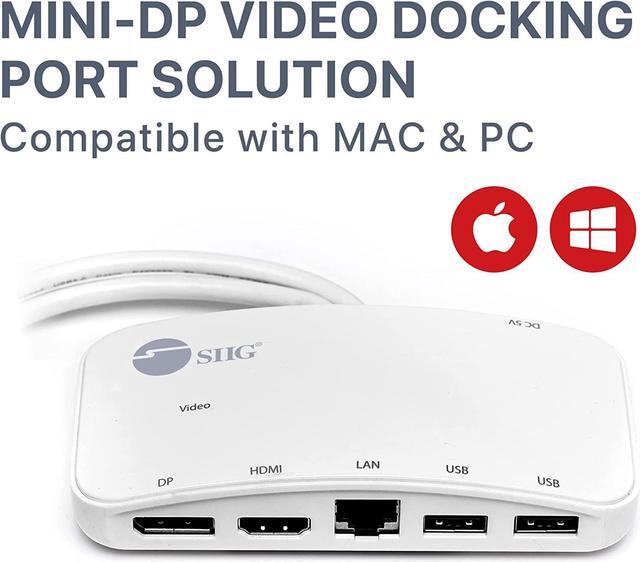 Alt view image 4 of 7 - Mini DisplayPort Thunderbolt 2 1080p Video Dock / Docking Station -1080p HDMI or DisplayPort (DP) - USB 3.0 and Gb Ethernet Adapter Hub for MacBook, Surface Pro 2/3/4/5 and Laptop (JU-H30212-S1)
