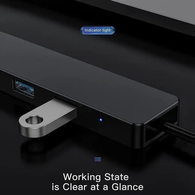 Alt view image 5 of 7 - USB Hub 3.0,TYRINHAI USB Port Hub,USB Port Expander,USB Splitter for Laptop,PC,Computers,TV,Surface Pro,Mobile HDD.