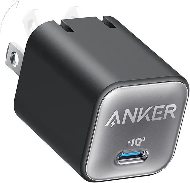 Main image of USB C GaN Charger 30W, Anker 511 Charger (Nano 3), PIQ 3.0 Foldable PPS Fast Charger for iPhone 14/14 Pro/14 Pro Max/13 Pro/13 Pro Max, Galaxy, iPad (Cable Not Included) - Phantom Black