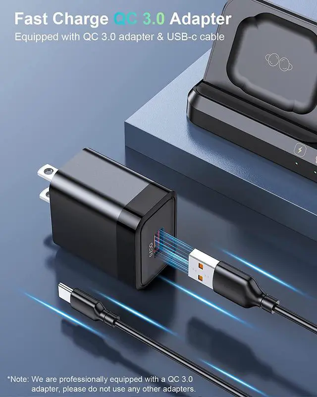 Alt view image 3 of 7 - Wireless Charger for  Charging Station & Android Multiple Devices 3 in 1 Fast Charger Stand for Phone Galaxy Z Flip 5/4/3 Z Fold S24 S23 Ultra S22 S21 S20 Galaxy Watch 6/5 Pro/4/3 Buds