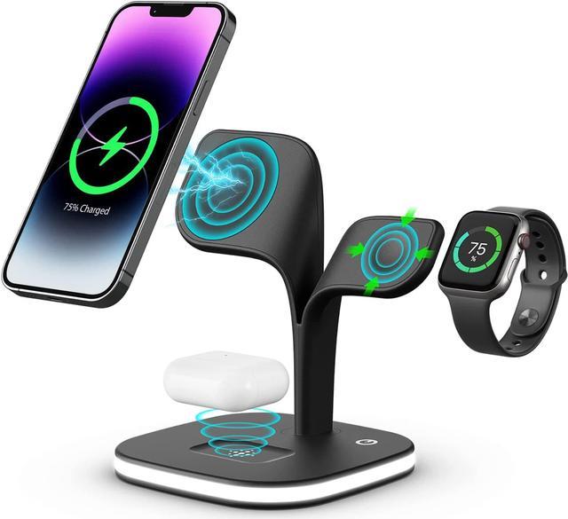 Magnetic Charging Station, EXW 5 in 1 Faster Mag-Safe Wireless