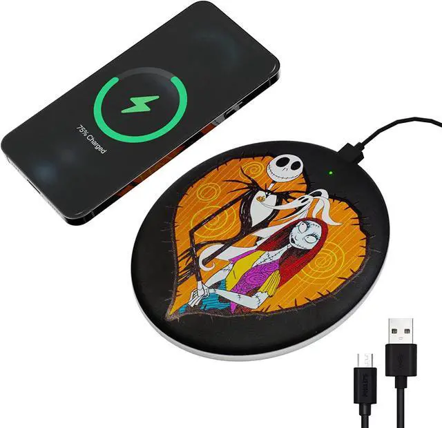 Main image of Disney Tim Burtons The Nightmare Before Christmas Wireless Charging Pad - Jack Skellington and Sally Wireless Charger- The Nightmare Before Christmas Fan Gifts for Women and Men