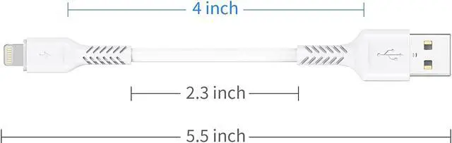 Alt view image 6 of 6 - 4 inches iPhone Charger Cord Short 5Pack Small USB A to Lightning Cable Fast Charging Compatible with Apple iPhone 13 12 11 Pro Max Xs X 8 Plus SE2 iPad Air/Mini Portable Charger