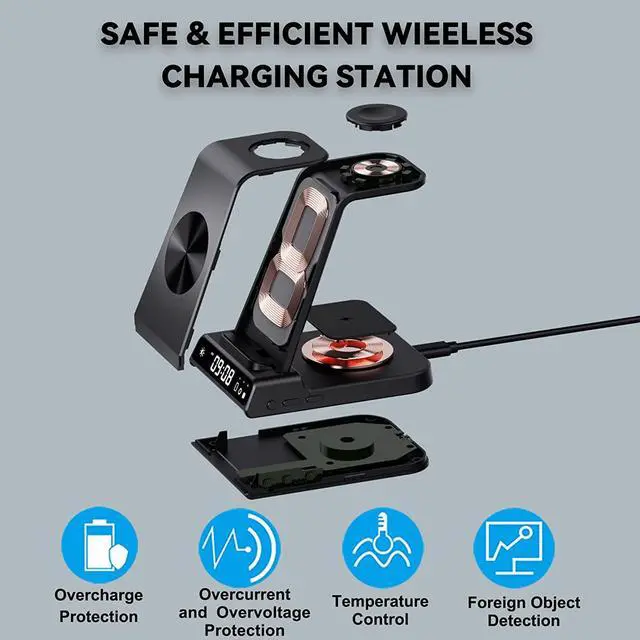 Alt view image 5 of 7 - Wireless Charger for Samsung Devices, 4 in 1 Samsung Charging Station for Galaxy S23 Ultra/Z Fold5/Z Flip5/S23/S22 Ultra/S22, Galaxy Watch Charger for Galaxy Watch 6/6 Classic/5/5 Pro/4, Galaxy Buds 2