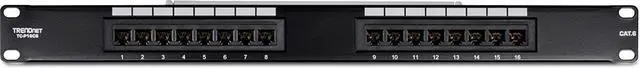 Alt view image 4 of 7 - TRENDnet 16-Port Cat6 Unshielded Patch Panel, TC-P16C6, Wallmount or Rackmount, 1U 19" Cat3/Cat4/Cat5/Cat5e/Cat6 Compatible, 250Mhz Connection, Ethernet/Fast Ethernet/Gigabit Ethernet (1000Base-T)
