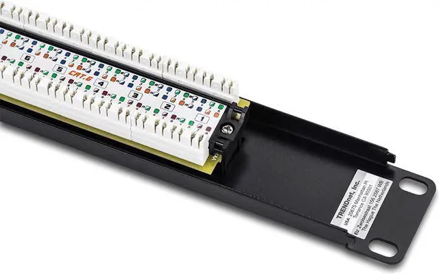 Alt view image 6 of 7 - TRENDnet 16-Port Cat6 Unshielded Patch Panel, TC-P16C6, Wallmount or Rackmount, 1U 19" Cat3/Cat4/Cat5/Cat5e/Cat6 Compatible, 250Mhz Connection, Ethernet/Fast Ethernet/Gigabit Ethernet (1000Base-T)
