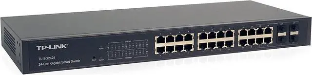 Alt view image 2 of 3 - TP-LINK 24-Port Gigabit Ethernet Smart PoE Switch with 4 Combo SFP Slots (TL-SG2424P)