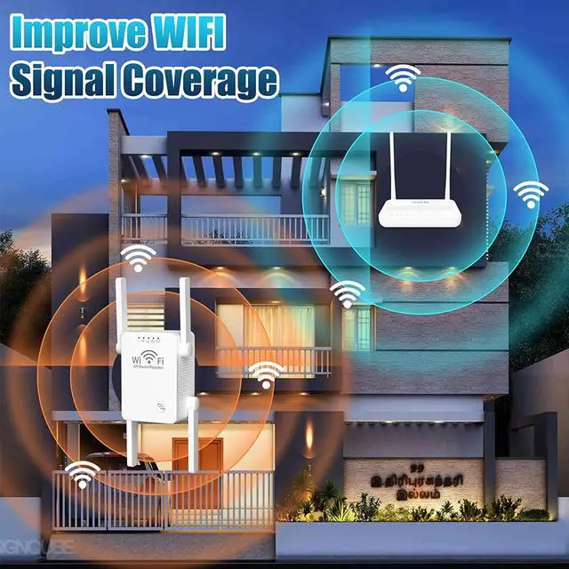 Alt view image 3 of 7 - WiFi Extenders Signal Booster for Home, WiFi Extender 300Mbps, WiFi Booster, Wireless Signal Range Amplifier Covers Up to 3000 Sq.ft, WiFi Repeater, Internet Booster, Internet Extender