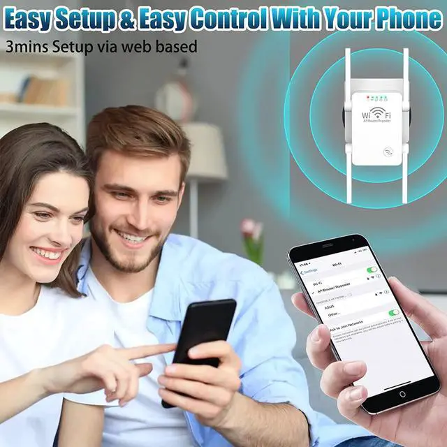 Alt view image 5 of 7 - WiFi Extenders Signal Booster for Home, WiFi Extender 300Mbps, WiFi Booster, Wireless Signal Range Amplifier Covers Up to 3000 Sq.ft, WiFi Repeater, Internet Booster, Internet Extender