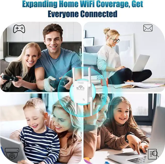 Alt view image 6 of 7 - WiFi Extenders Signal Booster for Home, WiFi Extender 300Mbps, WiFi Booster, Wireless Signal Range Amplifier Covers Up to 3000 Sq.ft, WiFi Repeater, Internet Booster, Internet Extender