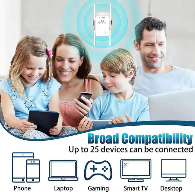 Alt view image 7 of 7 - WiFi Extenders Signal Booster for Home, WiFi Extender 300Mbps, WiFi Booster, Wireless Signal Range Amplifier Covers Up to 3000 Sq.ft, WiFi Repeater, Internet Booster, Internet Extender
