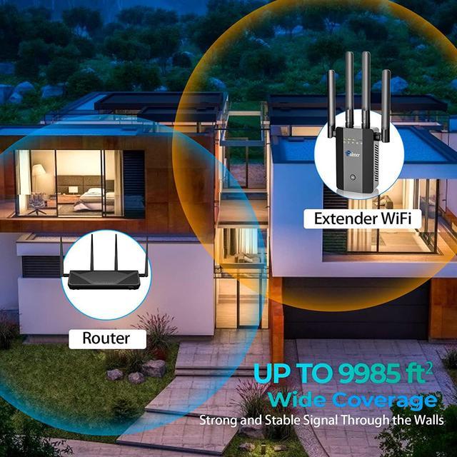 2023 WiFi Extender Signal Long Range Coverage to 10000+sq.ft and 53+  Devices, Internet Booster for Home, Wireless Internet Repeater 5 Modes,  1-Tap