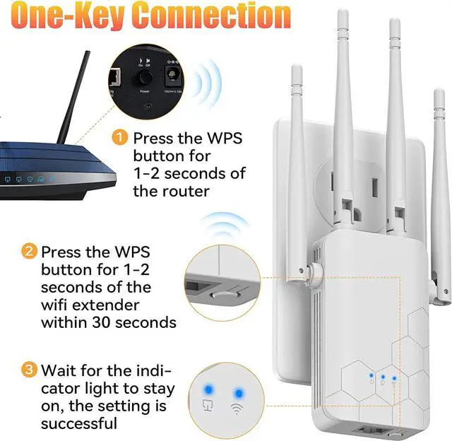 Alt view image 4 of 7 - 2023 WiFi Extender Signal Booster for Home, Internet Range Extenders Cover up to 10000 Sq.ft for Home, High Speed Wi Fi Repeater Easy Setup, Compatible with IP Cameras, Fire Stick TV, Alexa Devices