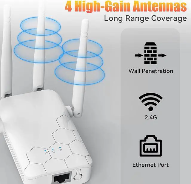 Alt view image 6 of 7 - 2023 WiFi Extender Signal Booster for Home, Internet Range Extenders Cover up to 10000 Sq.ft for Home, High Speed Wi Fi Repeater Easy Setup, Compatible with IP Cameras, Fire Stick TV, Alexa Devices