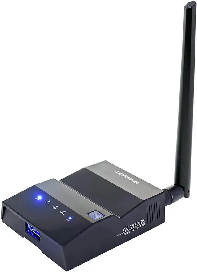Alt view image 2 of 2 - C. Crane CC Vector Long Range WiFi Receiver System  Repeats to All WiFi Devices at a Distant Location. Boost Coverage to Garage, Garden, Upstairs, Back Rooms, and More; 2.4 GHz