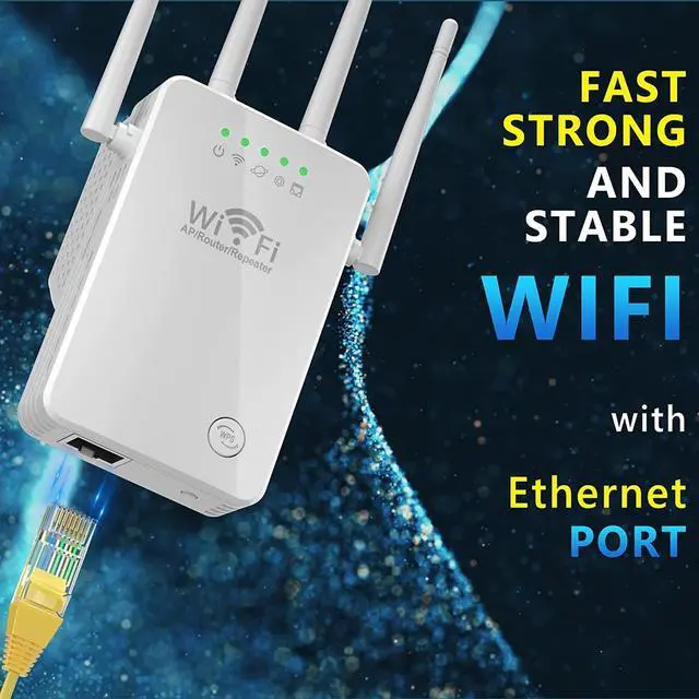 Alt view image 3 of 7 - WiFi Extender, WiFi Signal Booster Up to 4000sq.ft and 26 Devices, WiFi Range Extender, Wireless Internet Repeater, Long Range Amplifier with Ethernet Port, 1-Tap Setup, Access Point, Alexa Compatible