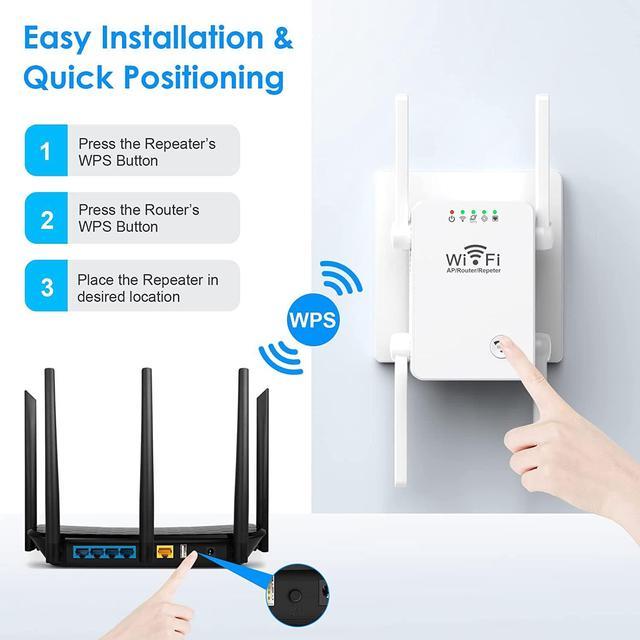 WiFi Extender, Aigital 300Mbps WiFi Extender with Ethernet Ports, Long  Range Wireless Repeater Internet Amplifier, 2.4GHz Stable WiFi Range  Extender