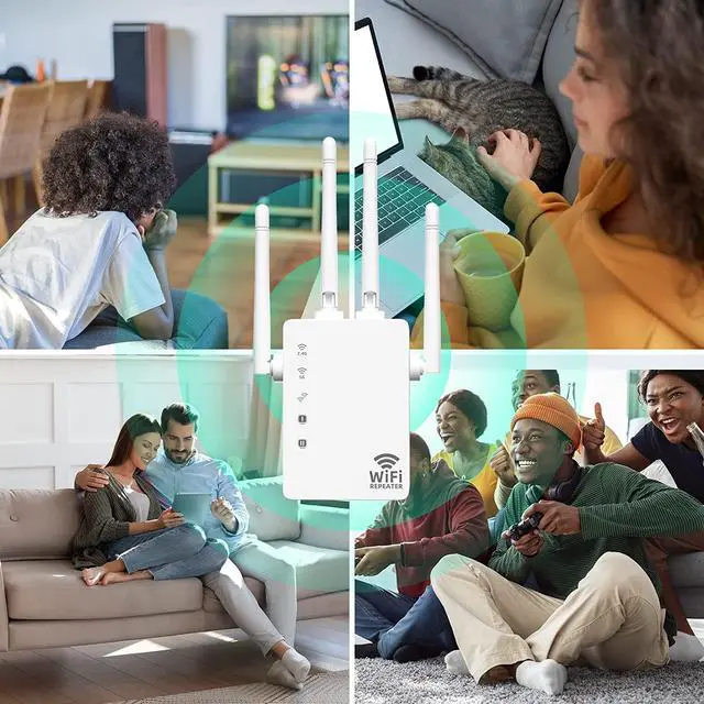 Alt view image 7 of 7 - 2022 WiFi Extender, Dual Band 2.4G/5G 1200Mbps WiFi Extenders Signal Booster for Home Covers Up to 8500 Sq. Ft and 40 Devices, Wireless Internet Repeater and Signal Amplifier Easy Setup