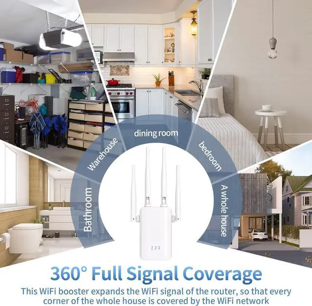 Alt view image 5 of 7 - 2023 WiFi Extender Wireless Signal Booster Long Range up to 9970sq.ft and 48+ Devices, Repeater Signal Amplifier with Ethernet Port, Internet Booster for Home, 1-Tap Setup, Access Point