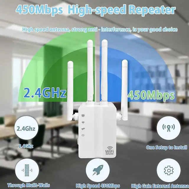 Alt view image 4 of 7 - WiFi Extender,WiFi Booster 7699 Sq.ft WiFi Signal Strong Penetrability 35 Devices1-Tap Setup WiFi Extenders Signal Booster for Home with Ethernet Port
