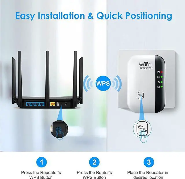 Alt view image 3 of 4 - 2022 Newest WiFi Extender Signal Booster, Covers Up to 3000sq.ft and 35 Devices, WiFi Range Extender, WiFi boosters for The House ,with Ethernet Port, Easy Setup,Router Extender for Wireless Internet