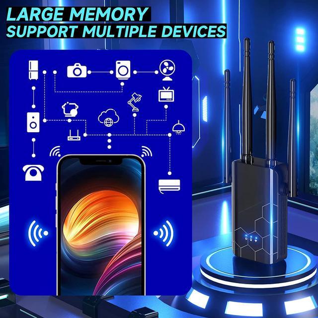 Alt view image 3 of 7 - 2023 Newest WiFi Extender, Long Range Internet Extender Signal Booster Cove up to 9500 Sq.ft, Wi Fi Repeater and Signal Amplifier for Home, Wireless Extender with Ethernet Port