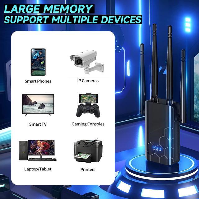Alt view image 4 of 7 - 2023 Newest WiFi Extender, Long Range Internet Extender Signal Booster Cove up to 9500 Sq.ft, Wi Fi Repeater and Signal Amplifier for Home, Wireless Extender with Ethernet Port