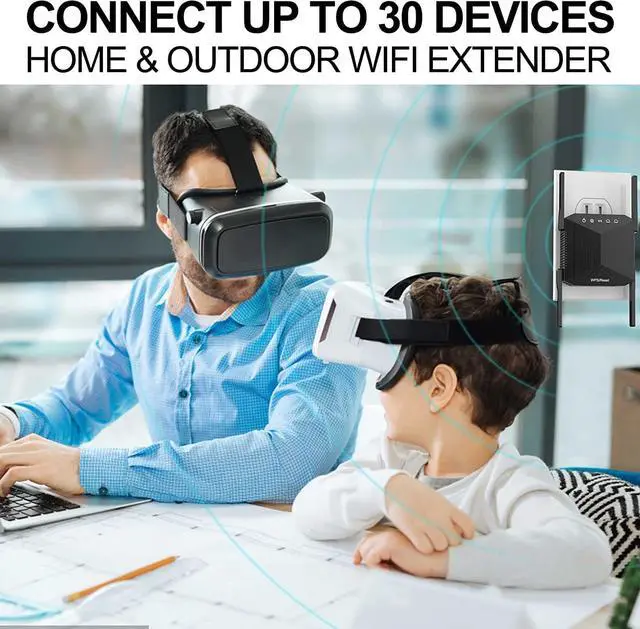 Alt view image 6 of 6 - WiFi Range Extender WiFi Repeater 2022 Newest Release Simple Setup Wireless Signal Booster 1-Tap Setup, Supports Access Point, Alexa Compatible Home WiFi Range Extender