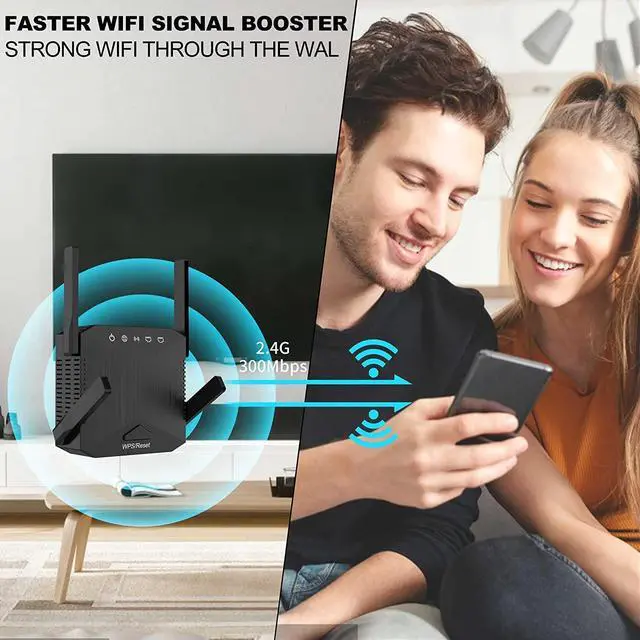 Alt view image 2 of 6 - WiFi Range Extender WiFi Repeater 2022 Newest Release Simple Setup Wireless Signal Booster 1-Tap Setup, Supports Access Point, Alexa Compatible Home WiFi Range Extender