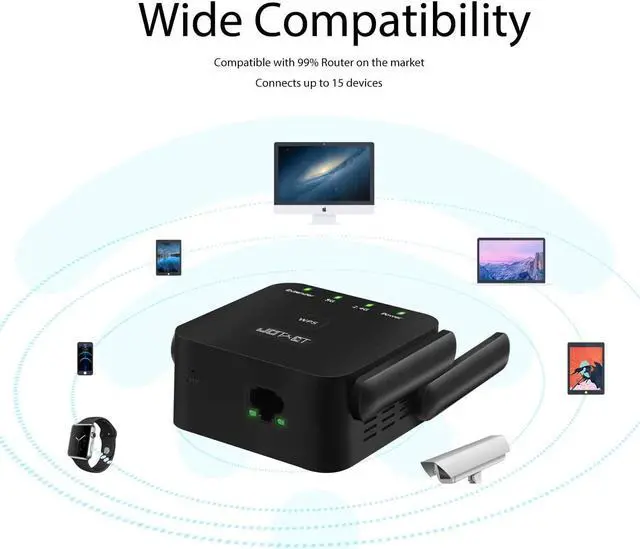 Alt view image 5 of 7 - WiFi Extender WiFi Booster and Signal Amplifier Covers Up to 6000 Sq.ft Speed Up to 1200Mbps for 15 Devices Internet Booster for WiFi Repeater Home Wireless Signal Booster with Ethernet Port